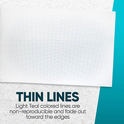 Koala Tools | Drawing Perspective (1 and 2-Point) Large Sketch Pad (3 Point - 11 x 17) - size: 3 Point - 11 x 17