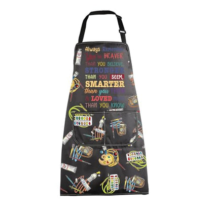 MBMSO Painting Artist Apron with Pockets Artist Painter Gifts Art Lover Gift for Art Teacher Student Painter Apron Waterproof - color: Braver Art Apron-b2