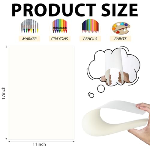 gisgfim 50 Sheets Bristol Paper Smooth 11x17 inches 100lb/270g Artist Paper for Adults and Students Markers Pen and Ink - size: 11x17