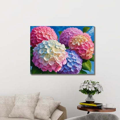 Muzagroo Art Diamond Paintings Kits for Adults Round Full Drill Diamond Art Kits for Beginners 5D Flowers Diamond Art Paintings Gem Art Kits Floral Diamond Dot Kits 30x40cm (Hydrangea) - color: Hydrangea