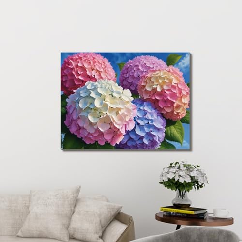 Muzagroo Art Diamond Paintings Kits for Adults Round Full Drill Diamond Art Kits for Beginners 5D Flowers Diamond Art Paintings Gem Art Kits Floral Diamond Dot Kits 30x40cm (Hydrangea) - color: Hydrangea