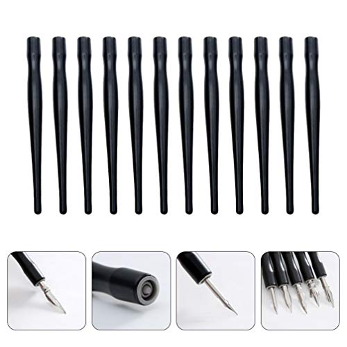 TOYANDONA 12pcs Plastic Comic Nib Holders Dip Pen Holder Manga Cartoon Comic Drawing Painting Ink Manga Painting Kit Tool Calligraphy Dip Pen Holders for Cartoon Comic Drawing