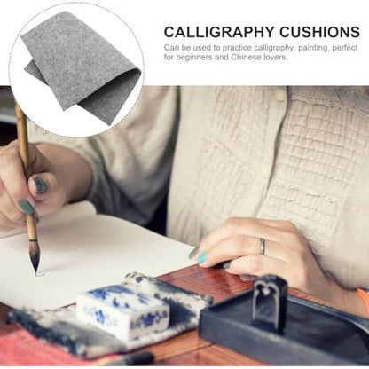 Uonlytech Chinese Calligraphy Felt Mat 23.62 X 15.74 in Student Writing Mat for Rice Paper Watercolor and Drawing Portable Desk Pad for Painting Practice