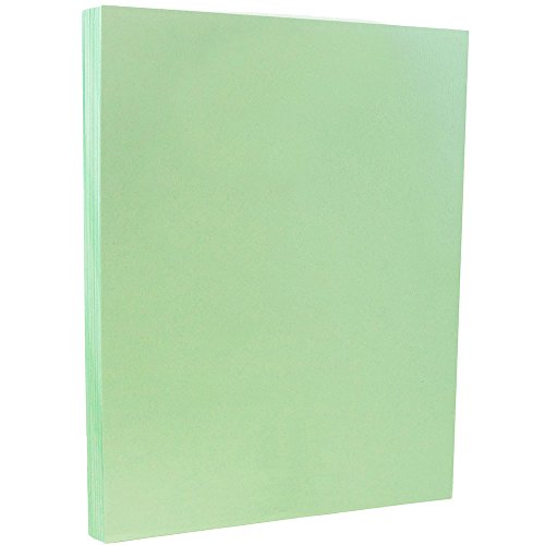 JAM PAPER Vellum Bristol 110lb Index Cardstock - 8.5 x 11 Coverstock - 241 gsm - Green - 50 Sheets/Pack - color: Green, size: 8.5" x 11"