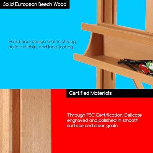 MEEDEN Adjustable H Frame Art Easel: Easel Stand for Painting and Display - style: Natural Color