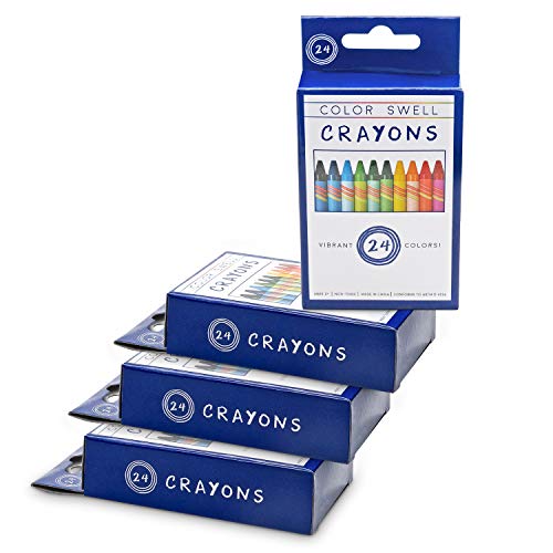 Color Swell Bulk Crayons, 4 Packs, 24 Colors Per Pack (96 Total) - size: 4 Pack | 96 Crayons