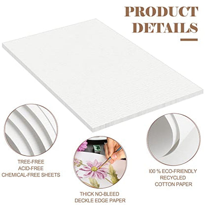 Kisston 10 Sheets Large Watercolor Paper 18 x 24 Inches 140 Lb/300 GSM Cotton Drawing Paper Rough Texture White Blank Painting Paper for DIY Craft Activities Artists Drawing Supplies