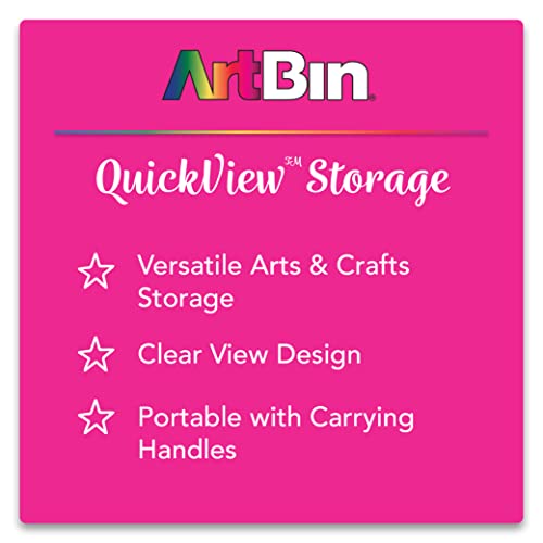 ArtBin 8017AB 17 inch Quick View Carrying Case, Portable Art & Craft Organizer with Handle, [1] Plastic Storage Case, Translucent - size: 17 inch - Standard