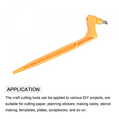uxcell Craft Cutting Tools, 360 Degree Rotating Blades Stainless Steel Cutter with 15 30 45 Degree Blade for DIY Crafts Stencils Scrapbooks, Yellow - color: Yellow
