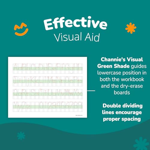 Channie’s Easy Peasy Alphabet Handwriting Workbook + 2 Easy Peasy Dry-Erase Neat Numbers & Letters Tracing Magnetic Boards for Pre-K - 1st Grade, Homeschool Learning & Summer School Teaching Supplies - style: Easy Peasy Alphabet Handwriting Pre-K - 1st Gr
