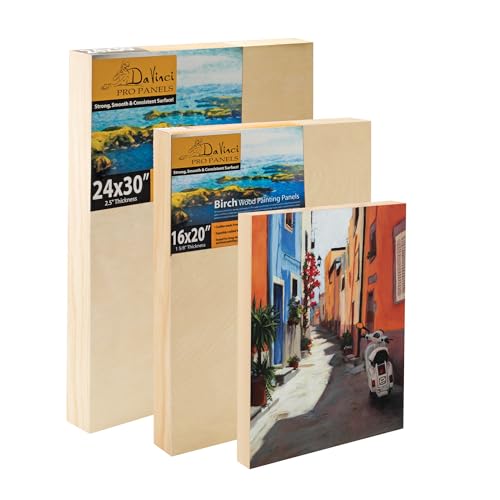 Da Vinci Pro Birch Wood Panel 1-5/8 Deep – 5x7 Single Panel - Fine Textured, Warp Resistant, Lightweight & Rigid – Perfect for Mounting Sanded Pastel or Watercolor Paper, Linen or Canvas