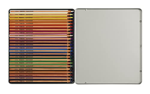 LYRA Graduate Colouring Pencils, 3.8mm Thick Lead, 24 Assorted Colours, Technical & Artistic Drawing, Tin Box, Ideal for Student Artists & Schools | Fine Art,hexagonal,coloured pencils,lead 3.8mm,assorted colours - size: 24 Count (Pack of 1)