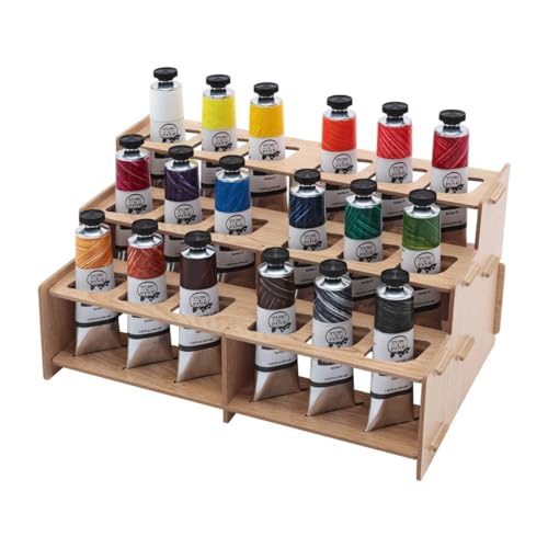 Tusc & Pine Artist Oil Paint - 40 ml Set of 18 - Assorted Colors w/Mezzo Paint Rack - Non-Yellowing, Rich & Creamy Consistency, Maximum Pigment Load, Small Batch Milled - Made in the USA - color: Multi, size: 1.35 Fl Oz (Pack of 18)