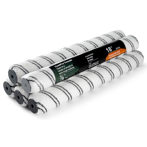Microfiber Paint Roller 18 Inch, 3/8 Inch Nap, 5 Pack | Lint‑Free Roller Covers, Great For Interior & Exterior Walls, Ceilings, Garage, Basement, Home & Commercial Painting Jobs - size: 18 inch paint roller 5 pack
