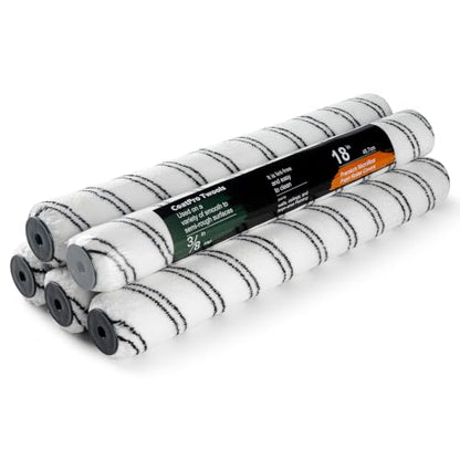 Microfiber Paint Roller 18 Inch, 3/8 Inch Nap, 5 Pack | Lint‑Free Roller Covers, Great For Interior & Exterior Walls, Ceilings, Garage, Basement, Home & Commercial Painting Jobs - size: 18 inch paint roller 5 pack