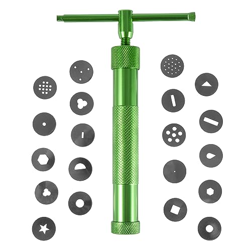 Stainless Steel Clay Extruder Sugar Paste Extruder Cake Fondant Decorating Tool Set Ceramics & Pottery Clay Extruders Mixers & Presses (Green) - color: green