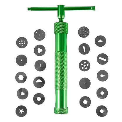 Stainless Steel Clay Extruder Sugar Paste Extruder Cake Fondant Decorating Tool Set Ceramics & Pottery Clay Extruders Mixers & Presses (Green) - color: green