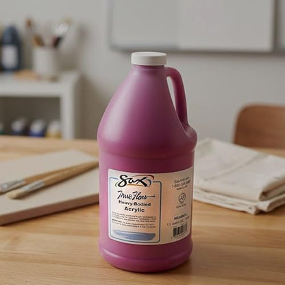 Sax True Flow Heavy Body Acrylic Paint, 1/2 Gallon, Magenta - 408508, 64 Fl Oz (Pack of 1) - color: Magenta