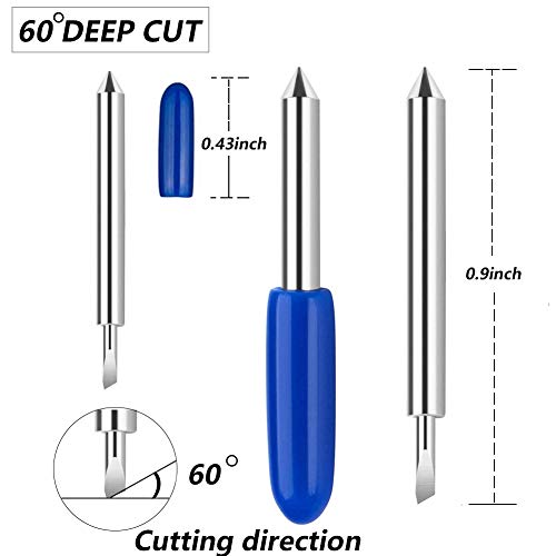 Elefama Deep Cut Blades Compatible with Explore Air 2 Air Maker Expression Vinyl Fabric 30PCS 60 Degree Compatible with Explore Air 2 Air Maker Expression Knife Cutting Blades Replacement - color: 30pcs 60° Deep Cut Blades