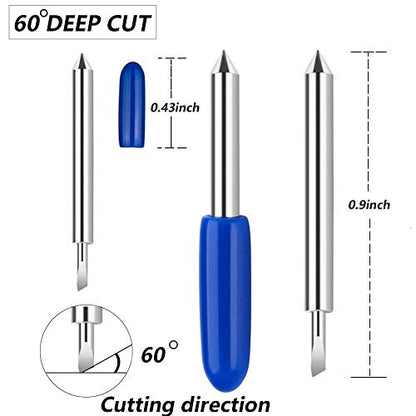 Elefama Deep Cut Blades Compatible with Explore Air 2 Air Maker Expression Vinyl Fabric 30PCS 60 Degree Compatible with Explore Air 2 Air Maker Expression Knife Cutting Blades Replacement - color: 30pcs 60° Deep Cut Blades