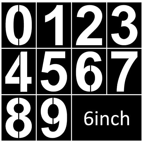 6 Inch Number Stencils Plastic Number Stencils Reusable Digital Painting Templates for Cake Stencil Address Templates - size: 6 Inch