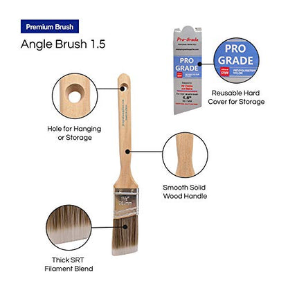 Pro Grade Angle Paint Brushes, Paint Brush Set for Trim & Walls, 6 Pc | Sash & cut-in detail | Furniture, cabinets, doors & fences | Interior & exterior | Latex, oil & stain | Medium stiff bristles