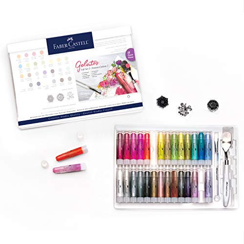 Faber-Castell Gelatos Dolce 2 Gift Set: 28 Watercolor Gel Crayons and Watercolor Supplies for Painting, Drawing & Art, Versatile Adult Pigment Crayons, Journaling Supplies for Artists & Hobbyists - style: Dolce 2 Gift Set