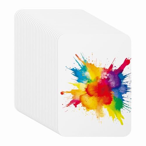 PATIKIL 50 Sheets Cotton Watercolor Paper 140lb/300 GSM Cold Press Water Coloring Paint Paper Round Corner for Art Painting Watercolor Drawing Artist, 5x7 Inch - size: 5x7 Inch