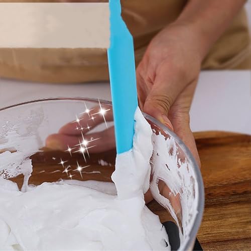 5Pcs Silicone Spatula Set Heat Resistant Cake Cream Butter Spatulas Mixing Batter Scraper Non-Stick Flexible Baking Cooking Tool BPA-Free Multicolor Set of (5colors) - color: Colour mixture