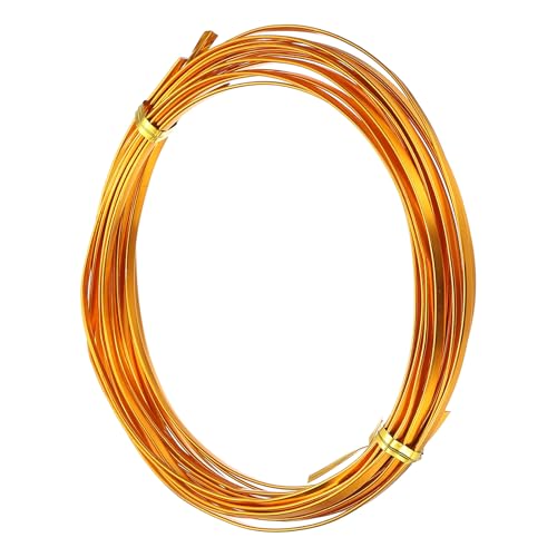 uxcell 18 Gauge Flat Aluminum Wire, 16.40 ft 3mm Wide Aluminum Crafts Wire for Flower Bonsai Crafts Carving DIY Bezel Sculpting Gem Metal Wrap, Golden Yellow - color: Golden Yellow, size: 3mm