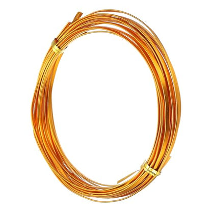 uxcell 18 Gauge Flat Aluminum Wire, 16.40 ft 3mm Wide Aluminum Crafts Wire for Flower Bonsai Crafts Carving DIY Bezel Sculpting Gem Metal Wrap, Golden Yellow - color: Golden Yellow, size: 3mm