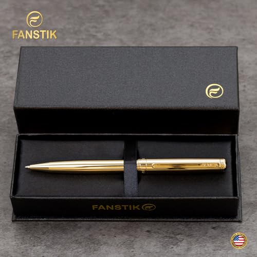 FANSTIK Gold Luxury ballpoint Pen, fancy gift set for women, Real 24K Gold Plating, Professional executive pen gift set for men (Lux BallPoint Gld) - color: A BallPoint Gold