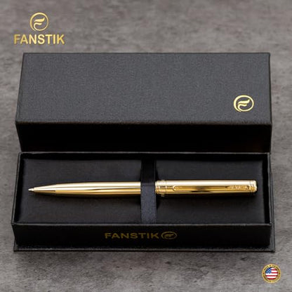 FANSTIK Gold Luxury ballpoint Pen, fancy gift set for women, Real 24K Gold Plating, Professional executive pen gift set for men (Lux BallPoint Gld) - color: A BallPoint Gold