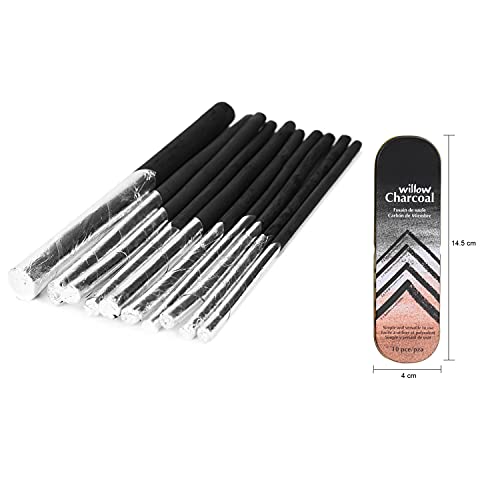 XGOPTS Willow Vine Sketch Charcoal Sticks Tin Box Set of 10