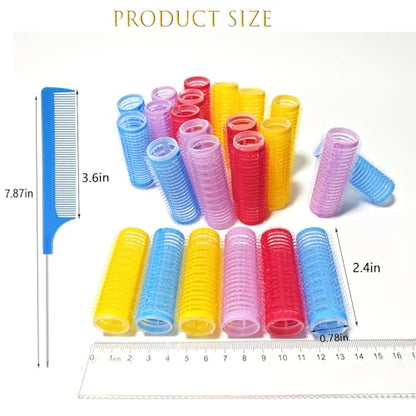 ZMD 18Pcs Self Grip Small Hair Curlers, Plastic Heatless Salon Dressing Rollers DIY Curly Hair Accessories for Women Girls Short Medium Hair (0.8 x 2.4 Inch) - color: Yellow