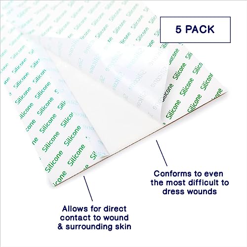 MedVance Soft Silicone Exudate Transfer Dressing, 6"x8", Box of 5 | Sterile And Individually Wrapped - Transfer Silicone Bandages - Breathable - Highly Absorbent - size: 6 X 8 Inch (Pack Of 5)
