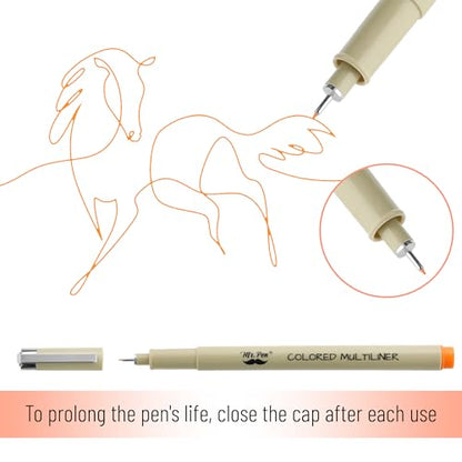 Mr. Pen- Drawing Pens for Artists, 18 Pack, Black Ink Multiliner | Colorful 0.3mm Artist Pens