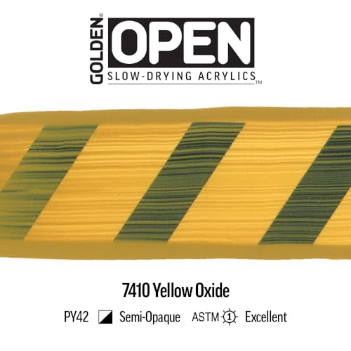 GOLDEN OPEN Slow-Drying Acrylics, Yellow Oxide, 5 fl. oz. Tube - color: Yellow Oxide, size: 5 Fl Oz (Pack of 1)