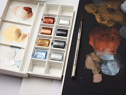 Winsor & Newton Cotman Watercolor Paint Set, 8 Half Pan, Metallic Set - style: 8 Half Pan Metallic Colors