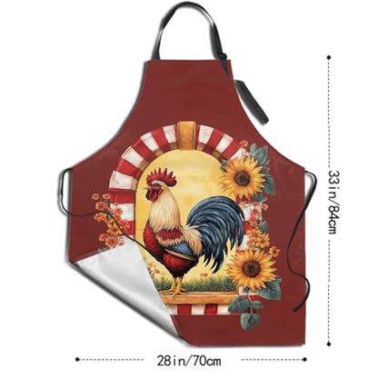 Giwawa Unisex Adult Apron Waterproof Stain Resistant Kitchen Cooking Apron with 2 Pockets for BBQ Grill Painting - color: Chicken