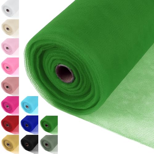 Classic Green Tulle Fabric Roll 54 Inch x 40 Yards Tulle Ribbon - color: Classic Green, size: 54 Inch X 40 Yards