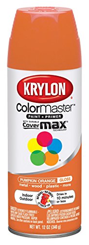Krylon K05241107 ColorMaster Paint + Primer, Gloss, Pumpkin Orange, 12 oz. - color: Pumpkin Orange, size: 12 Ounce (Pack of 1), style: Gloss