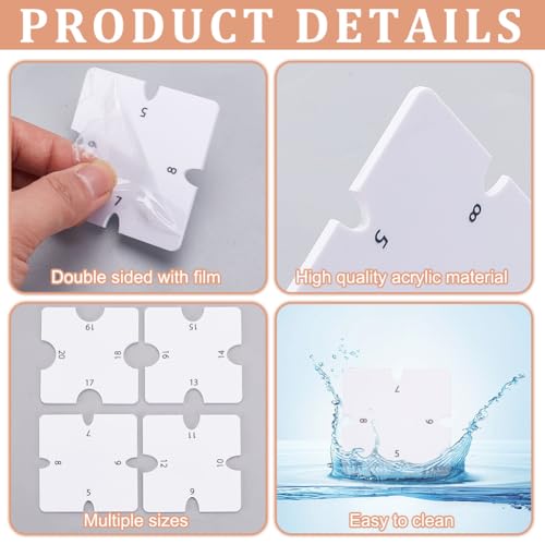 INFUNLY 4PCS White Pottery Foot Rim Shape Tools 2.6x2.6 Inch Acrylic Square Pottery Wheel Rib Tool 0.3~0.6" Diameters Edge Trimming Tools Clay Sculpting Utensil for Carving Clay Shape DIY Ceramics