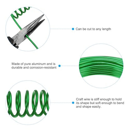 PATIKIL 32.8ft Aluminum Wire, 1pcs Jewelry Wire Aluminum Craft Wire 3mm 9 Gauge Wire Metal for Jewelry Making Beading Crafting Pendants Art, Green - color: Green, size: 3mm