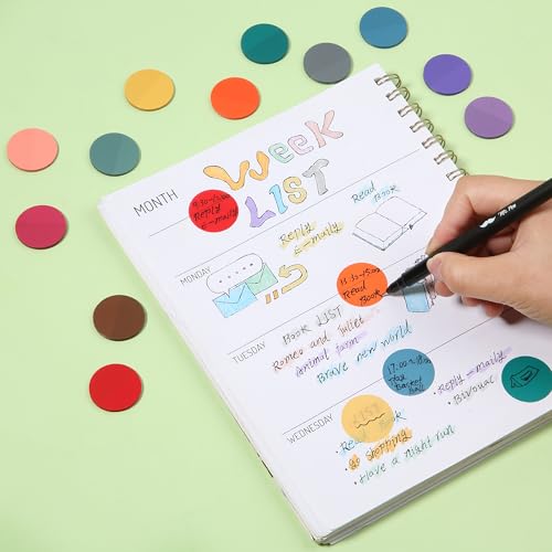Mr. Pen- Round Transparent Sticky Notes, 1.1” Diameter, 14 Pads, 560 Sheets - color: Retro, size: 560 pcs