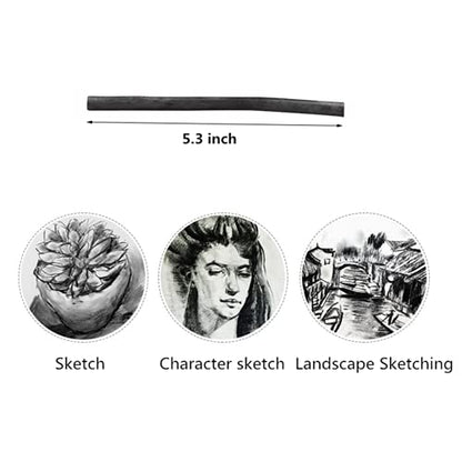 Vine Charcoal, Soft, Black 25 Charcoal Sticks for Drawing, Sketching, and Fine Art, Willow Sketch Charcoal Pencils for Drawing (5-8mm(25pcs)) - style: 5-8mm (25pcs)