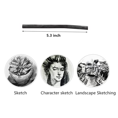 Vine Charcoal, Soft, Black 25 Charcoal Sticks for Drawing, Sketching, and Fine Art, Willow Sketch Charcoal Pencils for Drawing (5-8mm(25pcs)) - style: 5-8mm (25pcs)