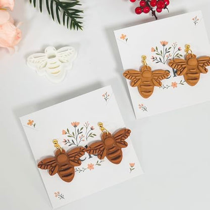 Xaekicr Bee Shape Polymer Clay Cutters Set – Clay Earring Cutters for Handmade Earrings, Clay Tools and Polymer Clay Molds for Jewelry Making - color: B color
