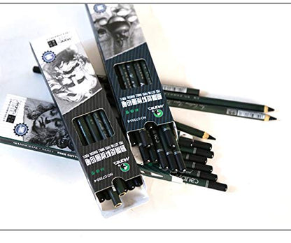 Charcoal Pencil Set - 12pcs/pk - Black Free Cutting Paper Handle Charcoal Pencil C7350 (Super Soft) - style: Super Soft