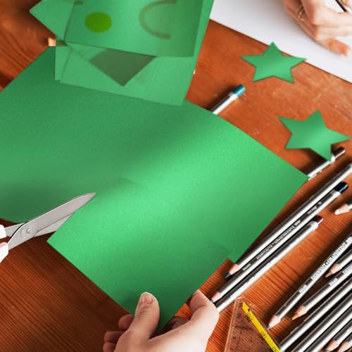 Green Shimmer Cardstock 8.5 x 11 Green Paper | Goefun 24 Sheets 80lb Card Stock Printer Paper for Christmas, Invitations, Certificates, Crafts, Card Making - color: green